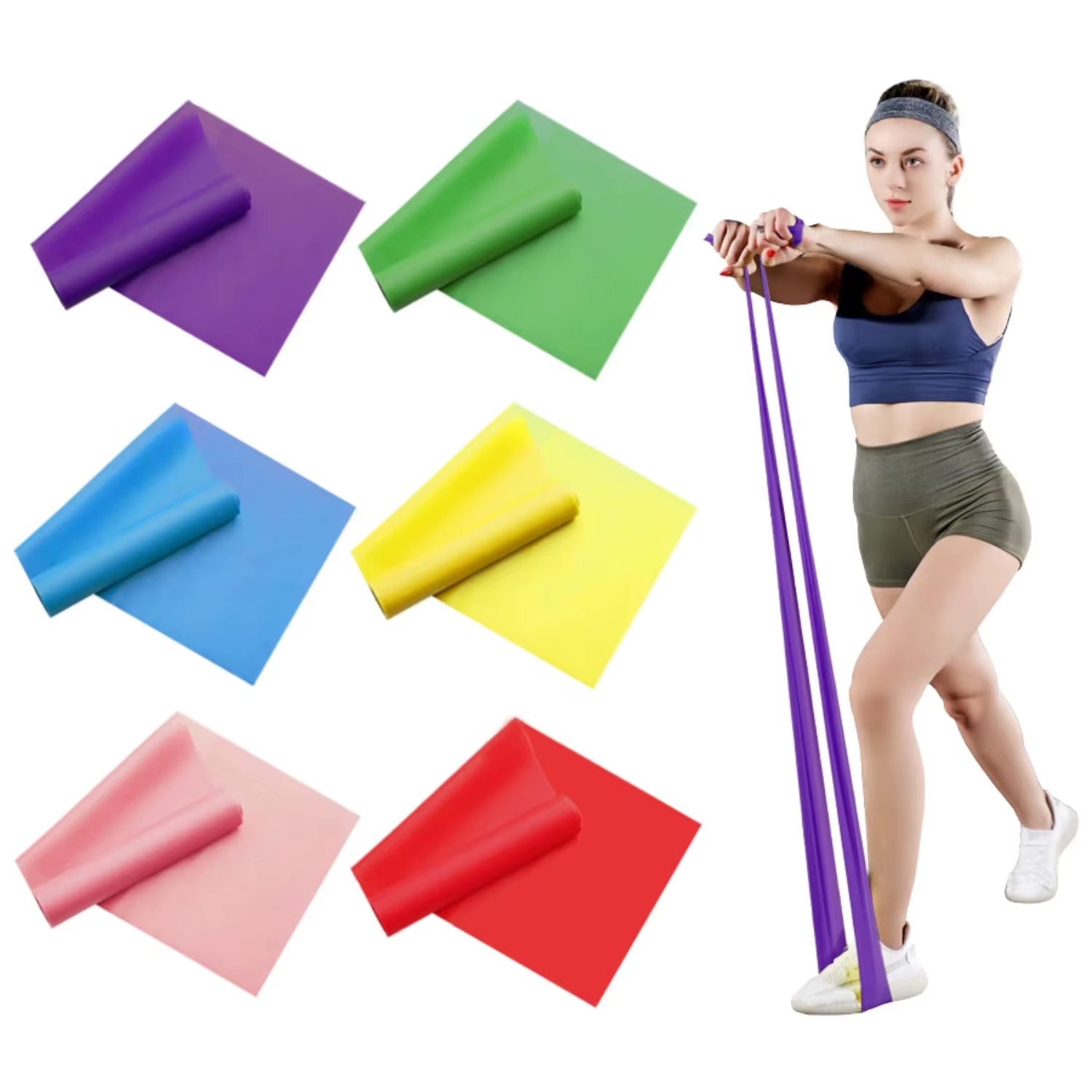 New Yoga Pilates Resistance Band Long Training Stretch Bands Physical Therapy Lower Body Strength Elastic Exercise Bands