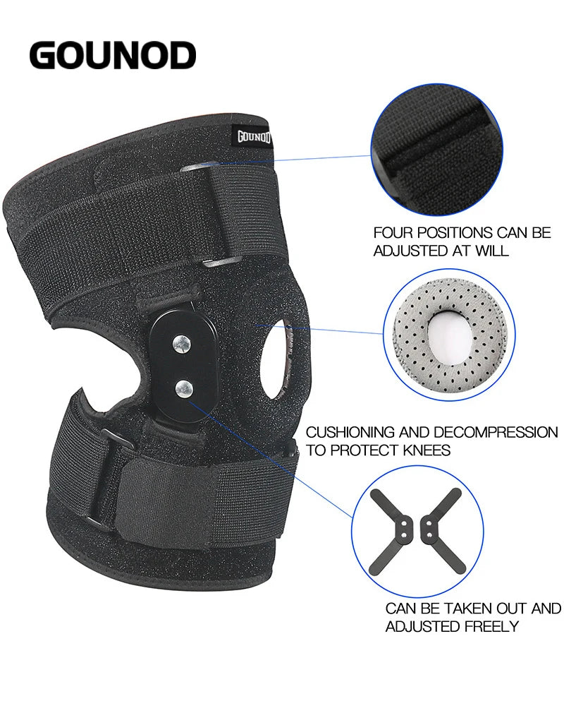 1Pc Adjustable Hinged Knee Brace Knee Joint Support Wrapped Meniscus