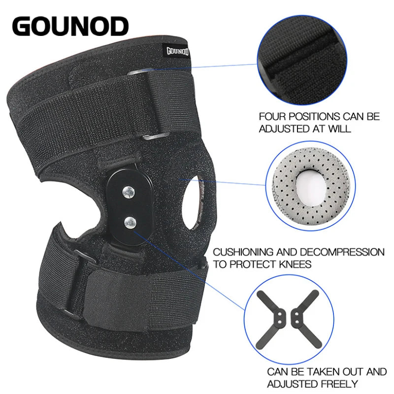 1Pc Adjustable Hinged Knee Brace Knee Joint Support Wrapped Meniscus