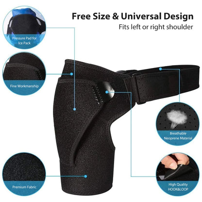 Shoulder Support Stability Brace for Men and Women Adjustable Orthosis Shoulder Compression Wrap Sleeve for Joint Pain Relief