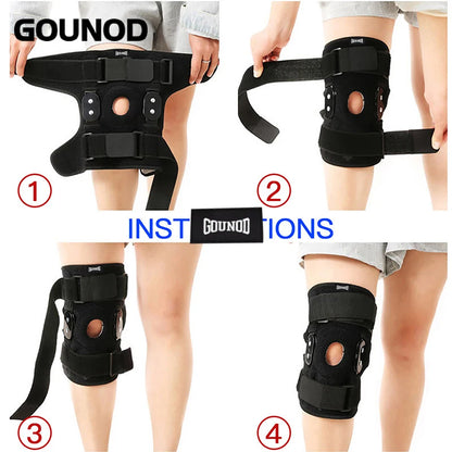 1Pc Adjustable Hinged Knee Brace Knee Joint Support Wrapped Meniscus