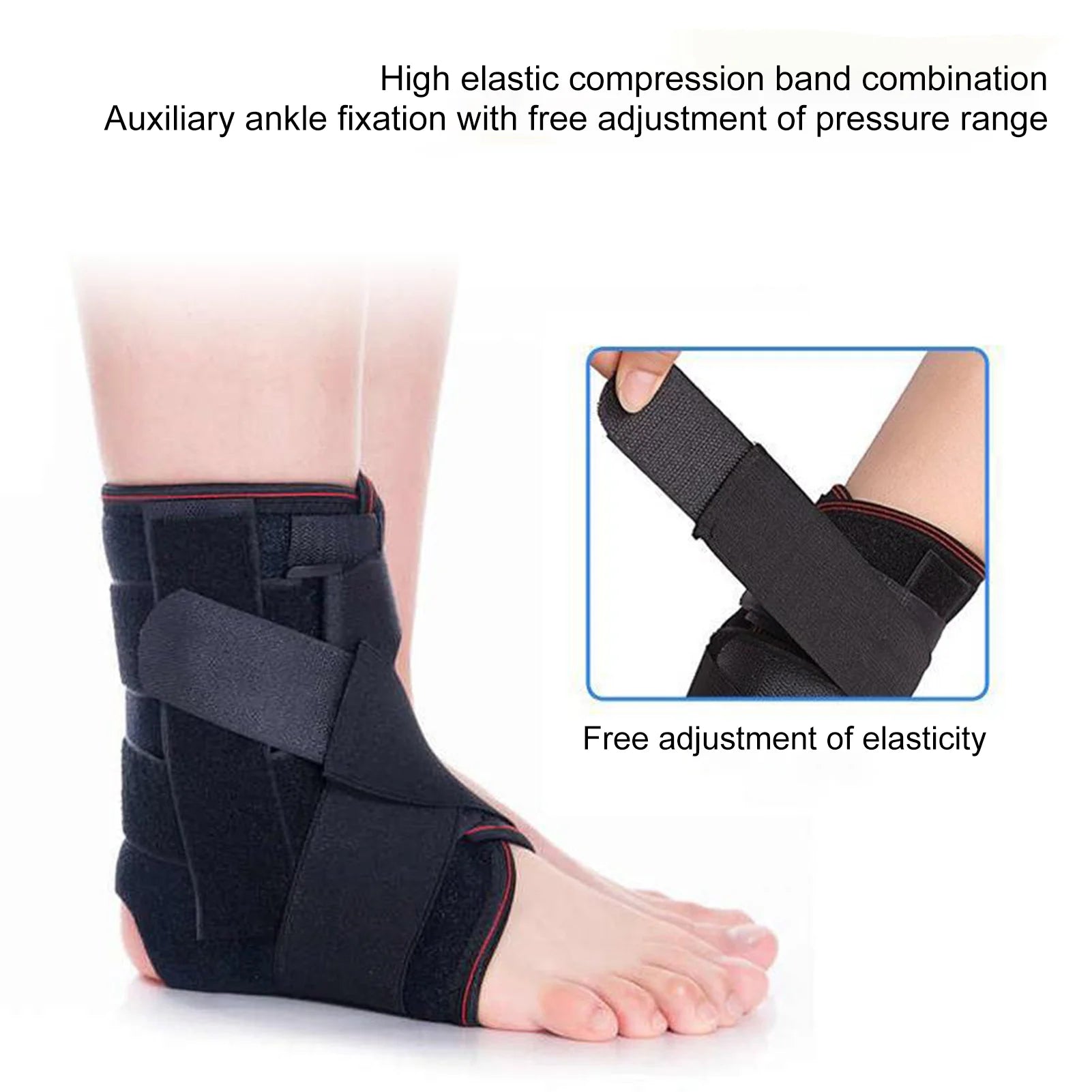 Adjustable Ankle Support Adjustable Ankle Brace for Sprains Injuries Aluminum Alloy Support for Achilles Tendinitis Relief Compression Therapy