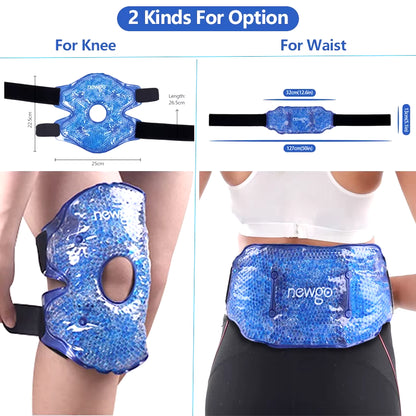 Ice Pack for Injuries Pain Relief Reusable Gel Cold Hot Pack Sport Support Back Waist Knee Cold Compression Therapy Wrap Ice Bag