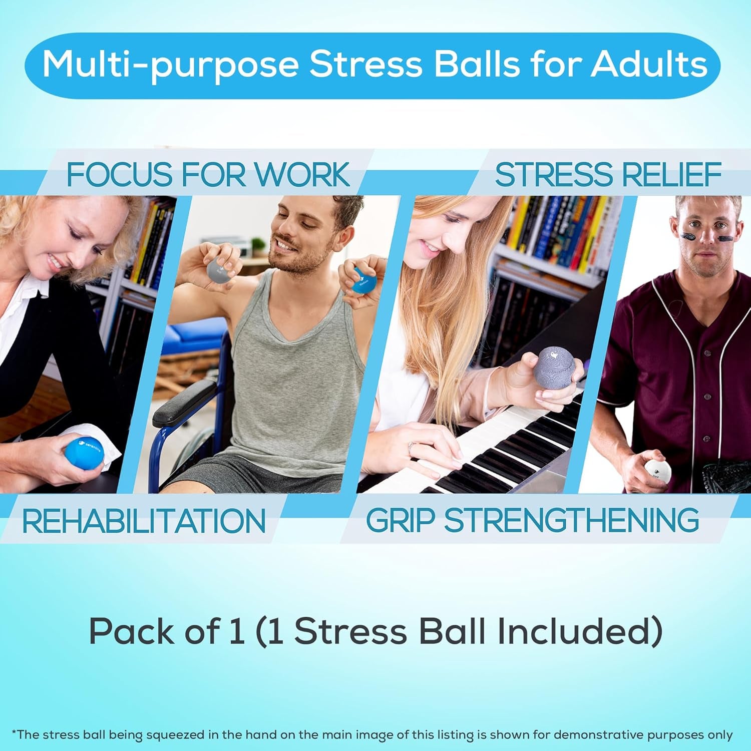 Stress Balls for Adults, Squeeze Ball for Hand Therapy, Stress Ball, Hand Exercisers for Therapy & Grip Strengthening, Physical Therapy Balls, Hand Grip Strengthener.