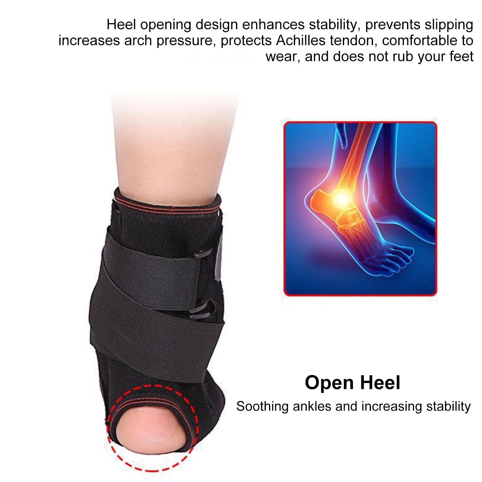 Adjustable Ankle Support Adjustable Ankle Brace for Sprains Injuries Aluminum Alloy Support for Achilles Tendinitis Relief Compression Therapy