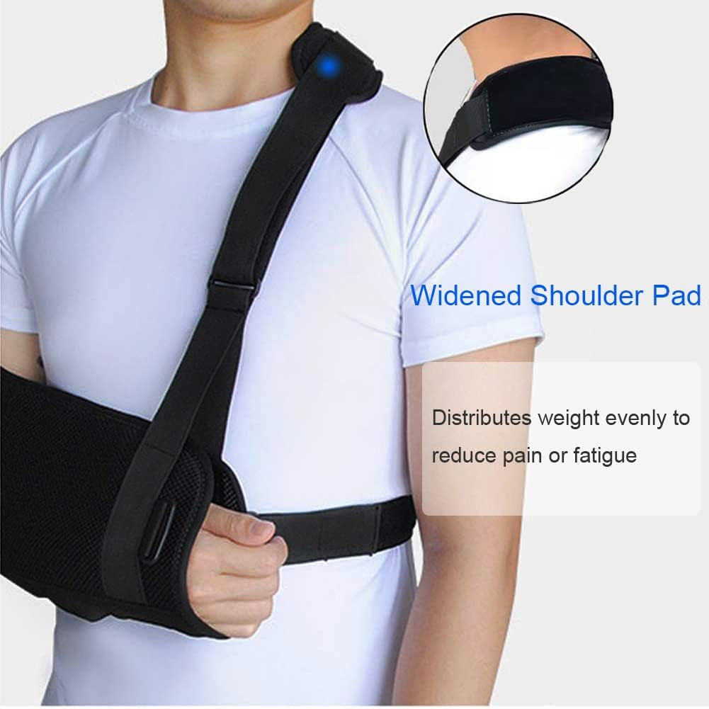 Arm Sling Shoulder Immobilizer for Shoulder Injury with Back Belt Men & Women Shoulder Immobilizer Left and Right Arm Lightweight Rotator Cuff Arm Support for Elbow Wrist Injury -(Size M)