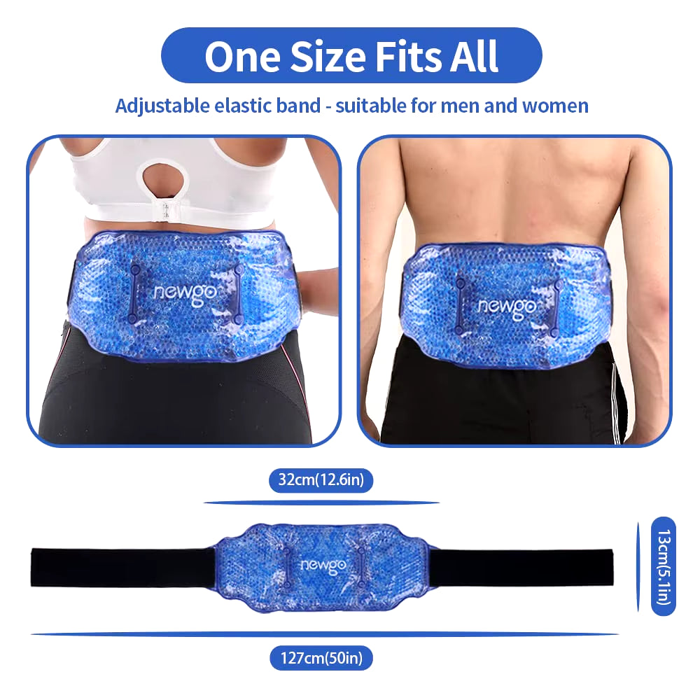 Ice Pack for Injuries Pain Relief Reusable Gel Cold Hot Pack Sport Support Back Waist Knee Cold Compression Therapy Wrap Ice Bag